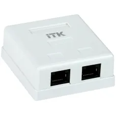 ITK Настенная инф.розетка RJ-45, кат.6, 2-порта