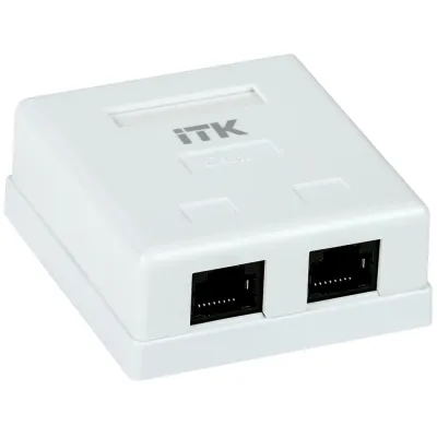 ITK Настенная инф.розетка RJ-45, кат.6, 2-порта