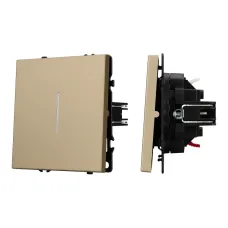 Механизм выключателя одноклавишный непроходной LED SWT-NOBE-MK01-SFPL-L-GD 230V, 10A, Золото светлое, 1 пост