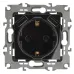 12-4109-06 ЭРА Розетка 2P+E 16A-250В, штор. с 2xUSB 5В-3А, Эра12, чёрный (10/100/2000)