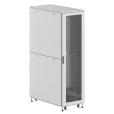 Шкаф напольный разобранный 19'' IT-CQE-N 42U 800x1000 мм, крыша с вырубкой, дверь перф. и двойная перф., двойные боковые панели, серый RAL7035