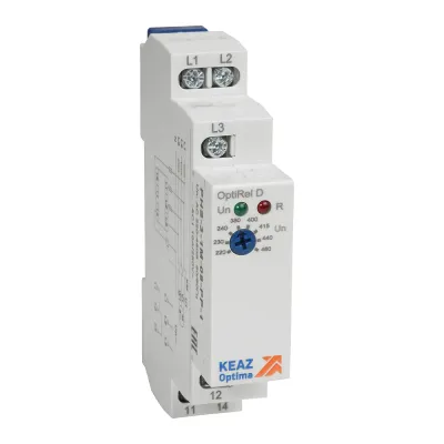 Реле контроля фаз OptiRel D PHS-3-1M-08-PP-1 без настр повышенного/пониженного асимметрии трехфазный 1СО