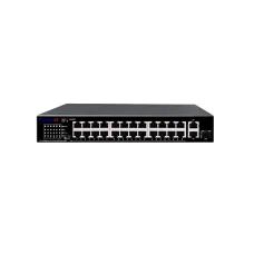 Коммутатор неуправляемый 24x100Мбит/с (RJ45 с PoE+), 2x1Гбит/с (Combo) 225Вт