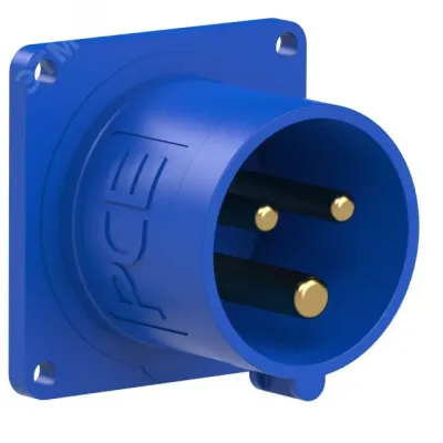 Вилка встраиваемая 16А/230V/1P+N+E/IP44, фланец 56x56