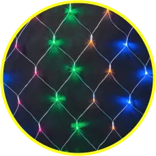 Гирлянда светодиодная новогодняя NGF-N01-156RGBY-12-1.5x1.5m-230-TR-IP20