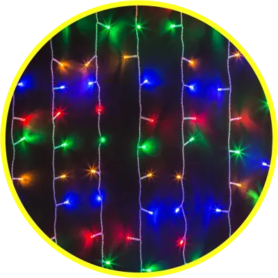 Гирлянда светодиодная новогодняя NGF-C01-288RGBY-8-1.5x1.5 м-230-C8-TR-IP20