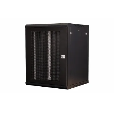 Шкаф 19'' телекоммуникационный настенный, 15U 769х600х600 мм, дверь перфорация, черный