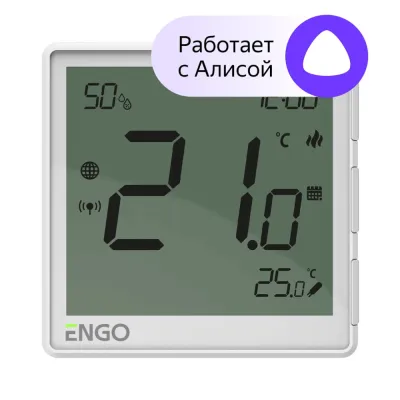 Универсальный терморегулятор, белый, с модулем Zigbee, с питанием 230, со встроенным датчиком влажности, с возможностью подключения датчика пол
