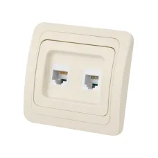 Розетка компьютерная RJ-45 + TФ (RJ-11) сл. кость  Валдай  TDM
