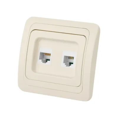 Розетка компьютерная RJ-45 + TФ (RJ-11) сл. кость  Валдай  TDM