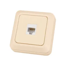 Розетка компьютерная (RJ-45) открытой установки IP20, сл. кость Ладога