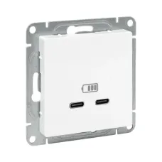 Эпика Механизм розетки USB-C - 2шт белый EKF