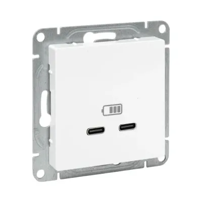 Эпика Механизм розетки USB-C - 2шт белый EKF