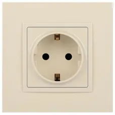 14-2102-02 ЭРА Розетка 2P+E Schuko со шторками, 16A-250В, IP20, Эра Elegance, сл.кость (10/100/3000)