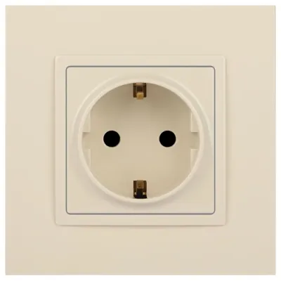 14-2102-02 ЭРА Розетка 2P+E Schuko со шторками, 16A-250В, IP20, Эра Elegance, сл.кость (10/100/3000)