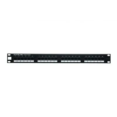 Eurolan Комм. панель кат. 5е, UTP, 19', 1U, 24хRJ45, 568A/В, черная