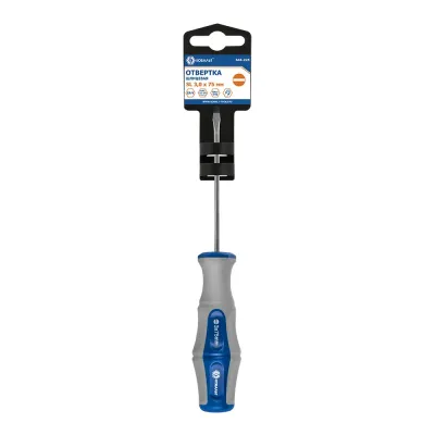 Отвертка Ultra Grip SL 3,0 х 75 мм, CR-V, двухкомпонентная рукоятка, подвес