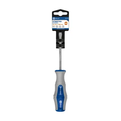 Отвертка Ultra Grip SL 6,0 х 100 мм, CR-V, двухкомпонентная рукоятка, подвес