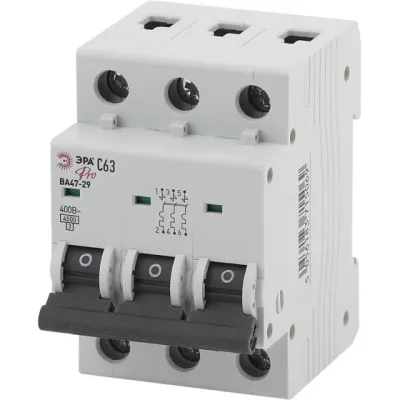 Автоматический выключатель ЭРА SIMPLE SIMPLE-mod-27 ВА 47-29 3P 63А кривая C 4,5кА