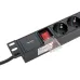 Блок розеток PDU TERACOM PRO 19'' 1U 16А/250В 8 розеток Schuko с выключателем шнур питания длиной 2 метра сечение 3x1.5 мм2 вилка Schuko корпус пластик черный