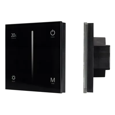 Панель SMART-P35-DIM-IN Black 230V, 0-10V, Sens, 2.4G ARL, IP20 пластик, 5 лет