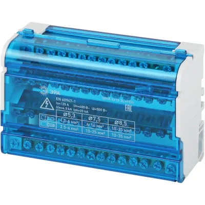 Шины на DIN-рейку ЭРА NO-224-17 в корпусе кросс-модуль ШНК 4х15 3L+PEN