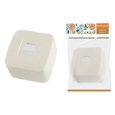 Розетка TФ RJ-11 открытой установки IP20, сл. кость Дача Народная
