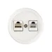 Розетка телефонная RJ11 + компьютерная RJ45 белая Болонь TDM