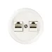 Розетка двойная компьютерная RJ45 белая Болонь TDM
