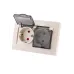 Розетка двойная 2П+З с защ. шт. и пр. крыш. 16А 250В IP44 (основание пластик) сл. кость Таймыр TDM