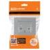 Розетка телефонная RJ11 + компьютерная RJ45 серебр. металлик Сенеж