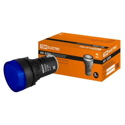 Лампа AD-22DS(LED)матрица d22мм синий 24В AC/DC TDM