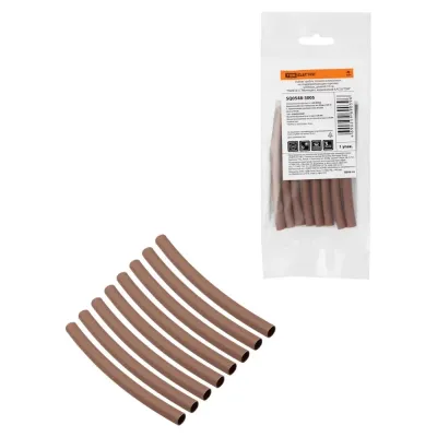 Набор трубок термоусаживаемых клеевых  Моноцвет коричневый 64/20 TDM