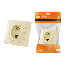 Розетка телефонная RJ11 + компьютерная RJ45 сл. кость Таймыр TDM