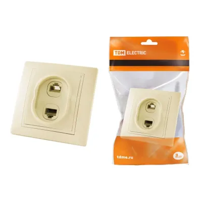 Розетка телефонная RJ11 + компьютерная RJ45 сл. кость Таймыр TDM