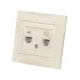 Розетка телефонная RJ11 + компьютерная RJ45 сл. кость Лама