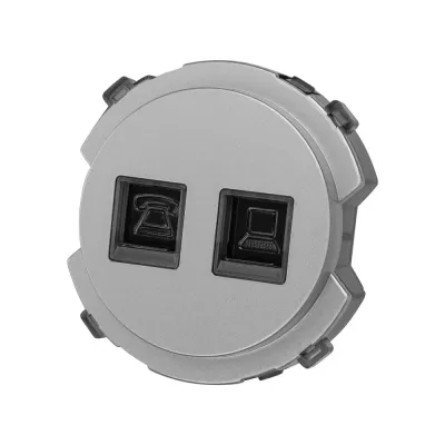 Розетка телефонная RJ11 + компьютерная RJ45 платина  Байкал TDM