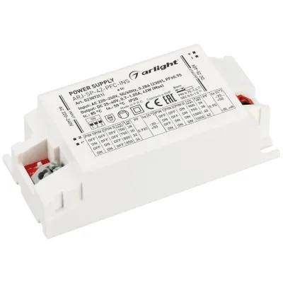 Блок питания ARJ-SP-42-PFC-INS (42W, 25-40V, 0.7-1.05A) (IP20 Пластик, 5 лет)