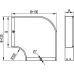 Угол CPO 90 горизонтальный 90 градусов 100х80 в комплекте крепежные элементы соединительные пластины