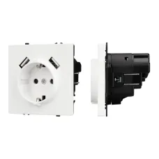 Механизм розетки с USB зарядкой SCT-NOBE-MUAA-SFPL-WH 230V, 16A, Белый, 1 пост
