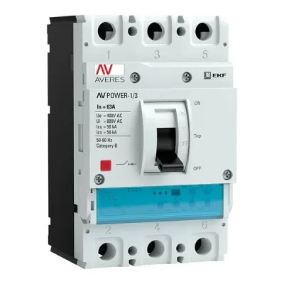 Выключатель автоматический AV POWER-1/3 3Р 63А 50kA ETU2.0