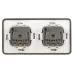 Розетка ЭРА Эксперт 11-2523-01 2х2P+E гориз. IP55, 16A-250В, СУ, белый