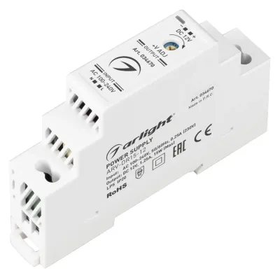 Блок питания ARV-DR15-12 (12V, 1.25A, 15W) ( IP20 DIN-рейка)