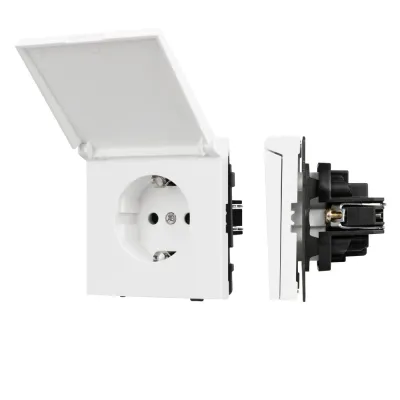 Механизм розетки влагозащищённый SCT-TENDO-MCP-PL-WH 230V, 16A, Белый, 1 пост