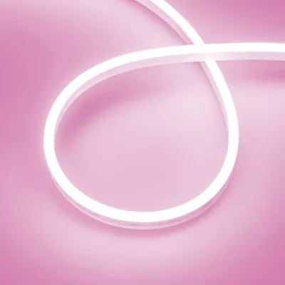 Лента герметичная AURORA-PS-A120-12x6мм 24V Pink 10 W/m, IP65, 2835, 5м силикон