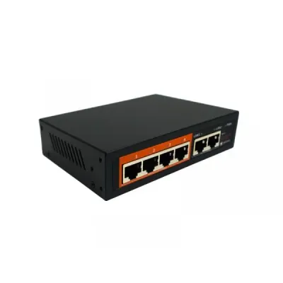 Коммутатор управляемый L2 с обл. упр. 4x100Мбит/с (RJ45 с PoE+) 2x100Мбит/с (RJ45) Uplink 52Вт