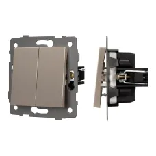 Механизм выключателя двухклавишный самовозвратный SWT-MKR2-PL-GD-V 250V, 10A