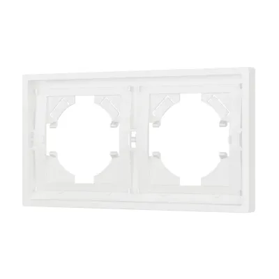Рамка пластиковая FRM-TENDO-SFPL-2-WH, Белый, 2 поста