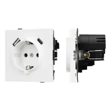 Механизм розетки с USB зарядкой SCT-TENDO-MUAC-PL-WH 230V, 16A, Белый, 1 пост