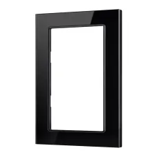 Рамка 1 пост для двойной розетки стеклянная FRM-GLARE-GS-D-BK (ARL, черная)
